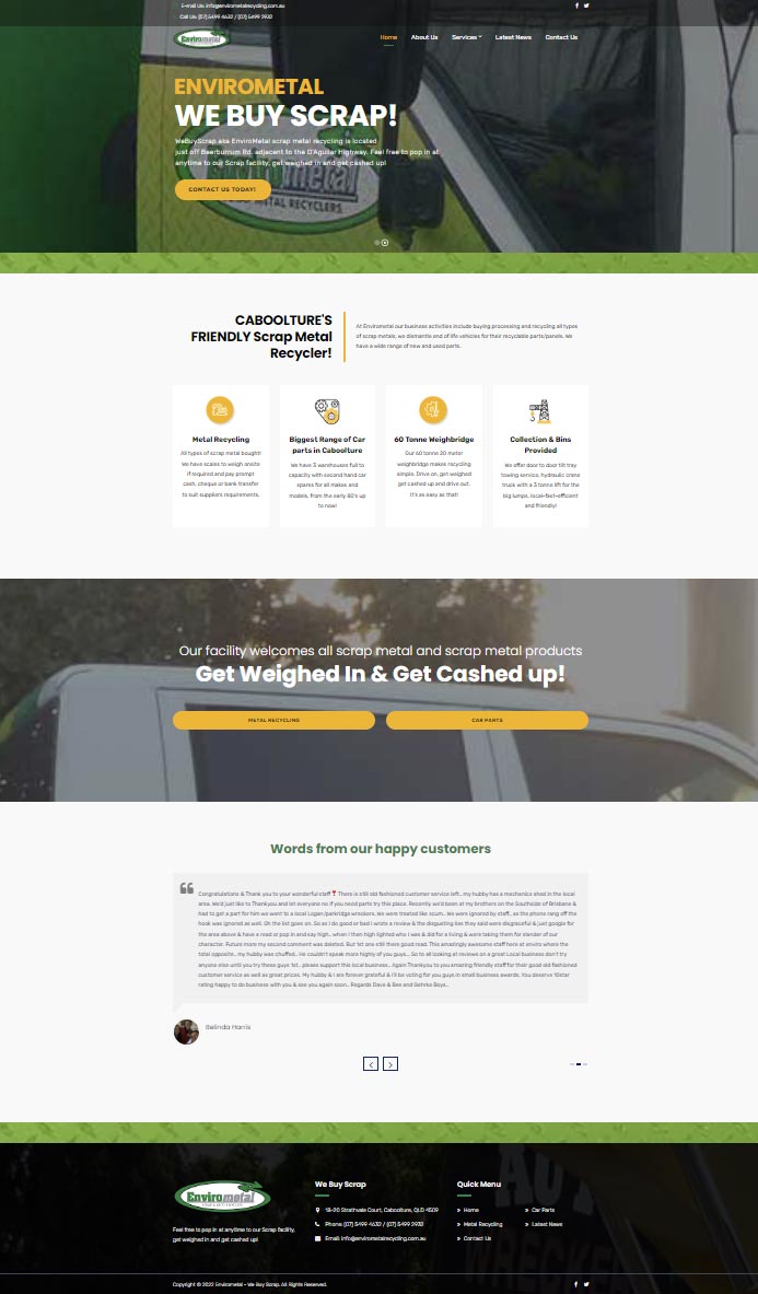 Envirometal Recyclers Web Development